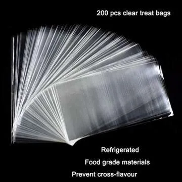 FUNNYARD Lollipop Wrap Bags 200 PCS 3.15x6 Clear Cellophane Treat Bags Party Favor Flat Cello Bag for Gift Bakery Candies Goodies with 200 PCS 4'' Metallic Twist Ties (3.15 by 6 Inch)