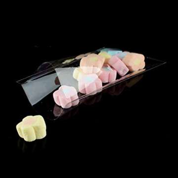 FUNNYARD Lollipop Wrap Bags 200 PCS 3.15x6 Clear Cellophane Treat Bags Party Favor Flat Cello Bag for Gift Bakery Candies Goodies with 200 PCS 4'' Metallic Twist Ties (3.15 by 6 Inch)