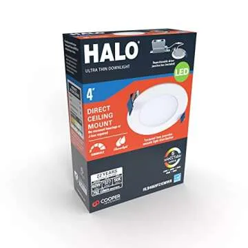 HALO HLB 4-Inch Thin Recessed Indoor/Outdoor Canless LED Downlight w/Selectable Color Temperatures 6...