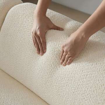 YOPENG 135.4" Oversized Curved Sectional Sofa,Comfy Modern Modular Couch with Chaise & 2 Pillows,6 Seater Boucle Sofas,Sectional Couches for Living Room,Apartment,Offce,Right Facing,Beige