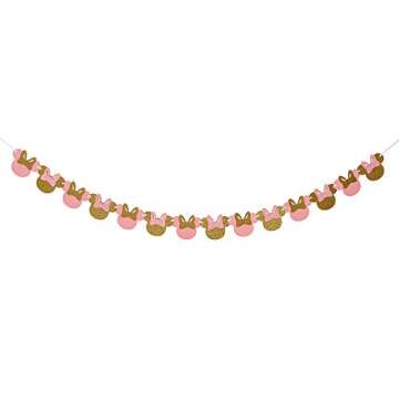 11pcs Minnie Birthday Party Decor Supplies, Girls 1st 2nd 3rd Birthday Supplies,Minnie Happy Birthday Banner, Minnie Garland, Minnie Paper Lanterns, Pink and Gold Minnie Paper Fans