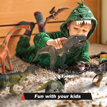 Dinosaur Toys Set - Jumbo 6PCS & Finger Puppets for Kids