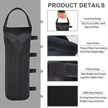 Eurmax Extra Large Canopy Weight Sand Bags 4-Pack