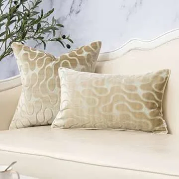 Yangest Beige Velvet Throw Pillow Cover for Any Home