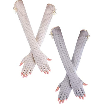 Chuangdi Stylish Women's UV Protection Driving Gloves Set of 2 Pairs
