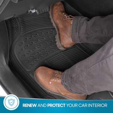 BDK ProLiner Floor Mats for Cars Trucks SUV, 3-Piece All-Weather Car Mats with Universal Fit Design,...