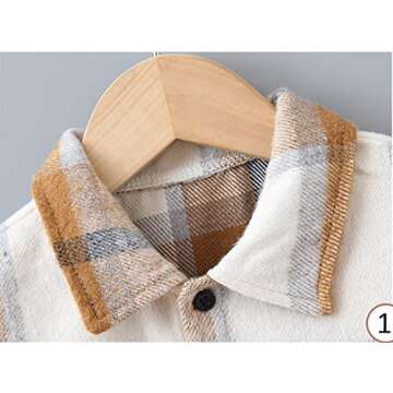 Kids Toddler Shirt Jacket Plaid Long Sleeve Lapel Button Down Baby Boys Girls Fall Shirt Coat Shacke...