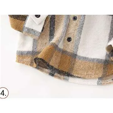 Kids Toddler Shirt Jacket Plaid Long Sleeve Lapel Button Down Baby Boys Girls Fall Shirt Coat Shacket (Brown, 24M)