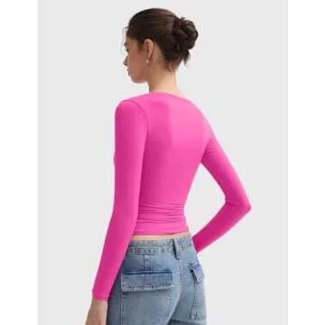 PUMIEY Long Sleeve Shirts for Women - Soft & Stylish