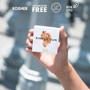 Simply Gum Ginger Flavor - Natural Chewing Gum Pack of Six