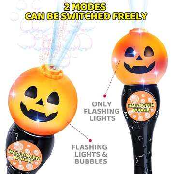 Halloween Bubble Blower Wand for Kids - LED Light-Up Fun
