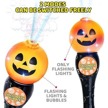 Halloween Bubble Blower Wand for Kids - LED Light-Up Fun