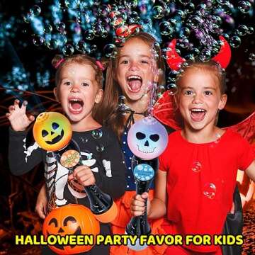 Halloween Bubble Blower Wand for Kids - LED Light-Up Fun