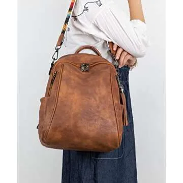 FADEON Small Backpack Purse - Stylish Leather Design