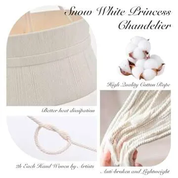 Elyccupa 20” Hand Woven Rattan Chandelier Coastal Boho Pendant Light for Kitchen Island Dining Living Room, UL Listed