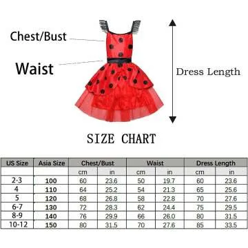 Ladybug Dress Costume for Girls - 3pcs Set