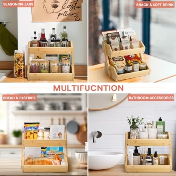 G.a HOMEFAVOR Bamboo Fruit Basket for Kitchen Organization