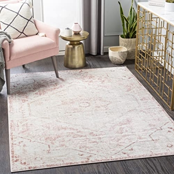 Mark&Day Baflo Traditional Blush Area Rug 5x7 Perfect for Living Spaces