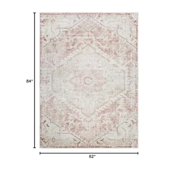 Mark&Day Baflo Traditional Blush Area Rug 5x7 Perfect for Living Spaces