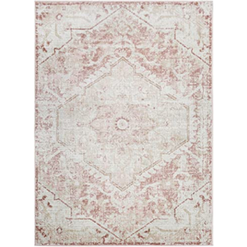 Mark&Day Baflo Traditional Blush Area Rug 5x7 Perfect for Living Spaces
