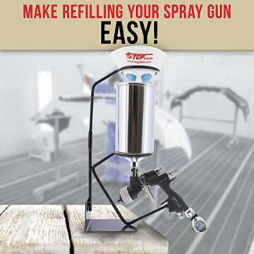 TCP Global Gravity Feed Paint Spray Gun Holder Stand with Strainer Holder, Wall or Bench Mount, HVLP