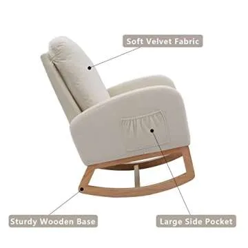 Setawix Rocking Chair for Nursery and Living Room