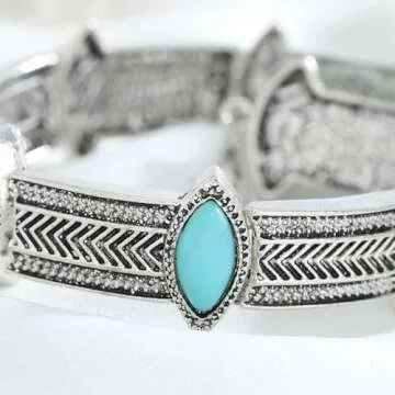 Olbye Turquoise Necklace Silver Short Necklace Choker Personalize Boho Necklace Jewelry for Women