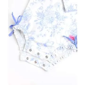 RuffleButts Baby Girls Floral UPF 50+ Swimsuit with Zipper