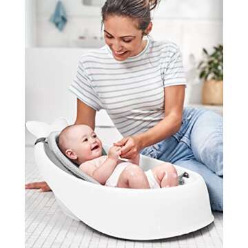Skip Hop Infant Bath Tub 3-Stage Grow With Baby Smart Sling MOBY Bathtub White Age 0+