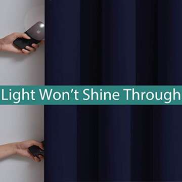 Yakamok Navy Blue 100% Blackout Energy Saving Curtains