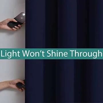 Yakamok Navy Blue 100% Blackout Energy Saving Curtains