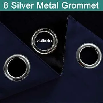 Yakamok Navy Blue 100% Blackout Energy Saving Curtains