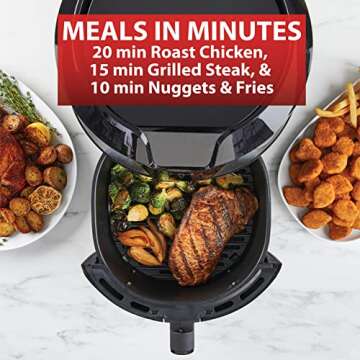 T-fal Easy Fry XXL Air Fryer & Grill Combo with One-Touch Screen, 8 Preset Programs, 5.9 quarts, Black & Stainless Steel