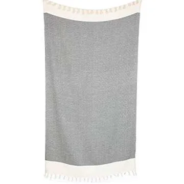 Turkish Cotton Diamond Weave Pestemal Bath Towel by Cacala Black