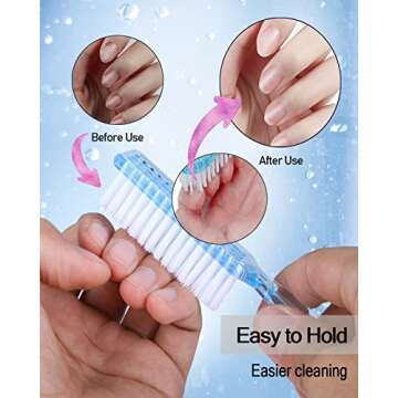 DAYGOS Nail Brushes Set for Fingernails - 10Pcs Multicolor Kit