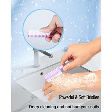 DAYGOS Nail Brushes Set for Fingernails - 10Pcs Multicolor Kit