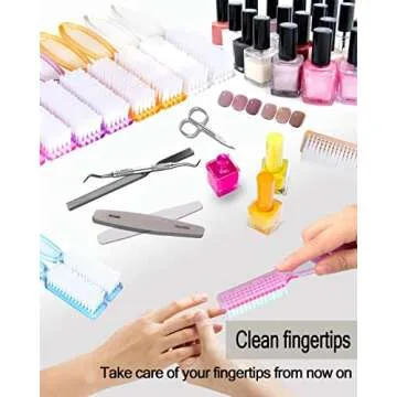 DAYGOS Nail Brushes Set for Fingernails - 10Pcs Multicolor Kit