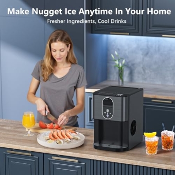 Portable Nugget Ice Maker, Self-Dispensing & Compact Design