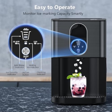 Portable Nugget Ice Maker, Self-Dispensing & Compact Design