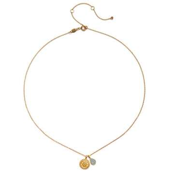 Mandala Aquamarine Necklace - Handmade Birthstone Jewelry