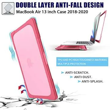 Mektron for MacBook Pro 13 inch Case Model M1 M2 A2338 A2289 A2251 2022 2022 2021 2020 Release Touch Bar, Rubberized Hard Plastic Case Shockproof Cover Translucent Matte Protective Case, Rose