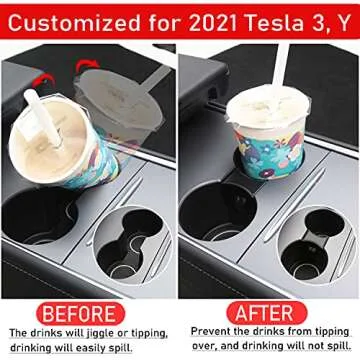 Cup Holder Limiter Insert for 2021-2023 Tesla Model 3 & Y