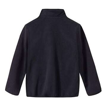 Spring&Gege Youth Full-Zip Polar Fleece Jacket for Boys and Girls, Size 9-10, Black