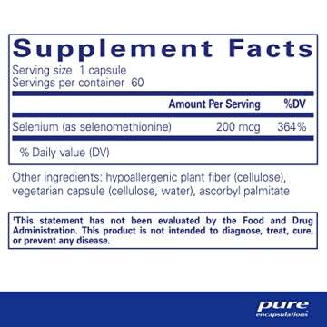 Pure Encapsulations Selenium - 200 mcg - for Healthy Cellular Function, Immune System & Antioxidant ...