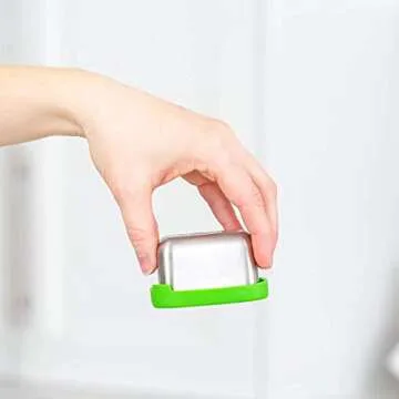 WeeSprout 18/8 Stainless Steel Condiment Containers With Lids - Set of 3 Small Salad Dressing Holders (2.5 oz) Dip Cups for Lunch Box, Leakproof Silicone Tops, Easy to Open