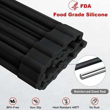 MERRYBOX Roll Up Dish Drying Rack, Silicone Wrapped Over The Sink Dish Rack Foldable Dish Drainer Anti-Slip Dish Racks for Kitchen Counter, Multipurpose Kitchen Sink Drying Rack, 18" x 13", Black