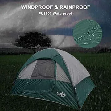 Camping Tent 2 Person, Waterproof Windproof Tent with Rainfly Easy Set up-Portable Dome Tents for Camping