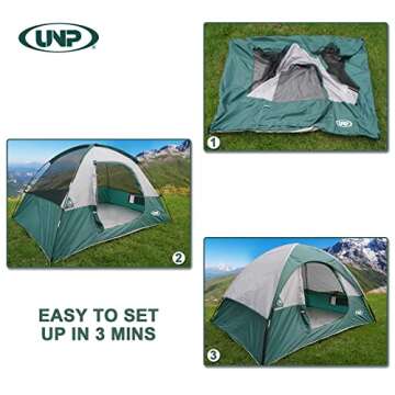 Camping Tent 2 Person, Waterproof Windproof Tent with Rainfly Easy Set up-Portable Dome Tents for Camping