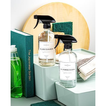 Premium 16 Oz Glass Spray Bottles for Cleaning & Plants