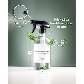 Premium 16 Oz Glass Spray Bottles for Cleaning & Plants